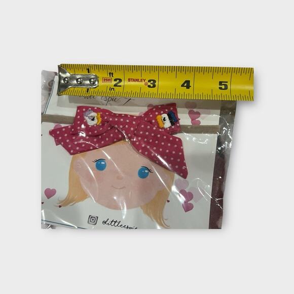 Little Espie Disney Donald and Daisy Duck handmade baby embroidered headband bow - Picture 2 of 4